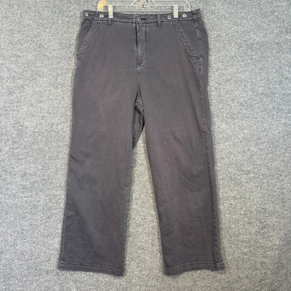 Pilcro Pants Womens 31 Gray Chinos STraight Leg Wide Leg Casual Normcore Plus Sz